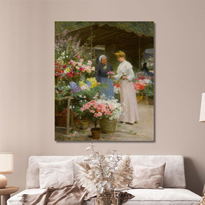 Mercato Dei Fiori Della Madeleine: L'Imbarazzo Della Scelta Victor Gabriel Gilbert vgg28 quadro stampato su tela