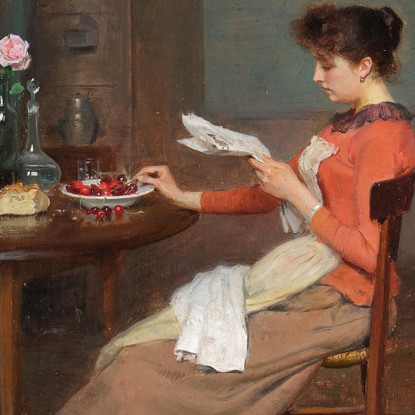 Leggendo Le Notizie Victor Gabriel Gilbert vgg29 quadro stampato su tela