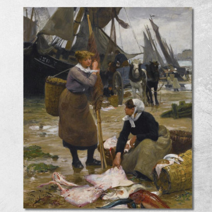 L'Arrivo Dei Pescherecci Victor Gabriel Gilbert vgg30 quadro stampato su tela