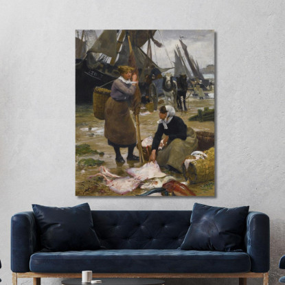 L'Arrivo Dei Pescherecci Victor Gabriel Gilbert vgg30 quadro stampato su tela