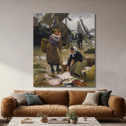 L'Arrivo Dei Pescherecci Victor Gabriel Gilbert vgg30 quadro stampato su tela