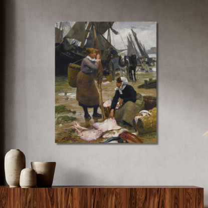 L'Arrivo Dei Pescherecci Victor Gabriel Gilbert vgg30 quadro stampato su tela
