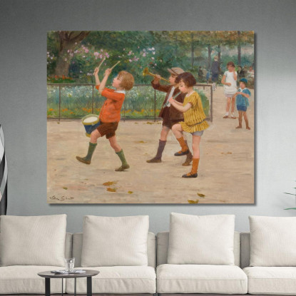 La Banda Dei Bambini Victor Gabriel Gilbert vgg32 quadro stampato su tela