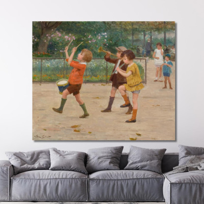 La Banda Dei Bambini Victor Gabriel Gilbert vgg32 quadro stampato su tela