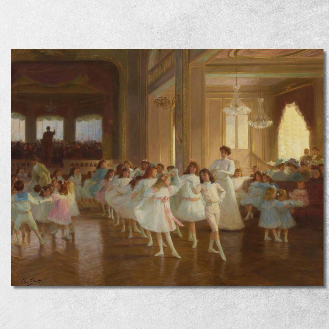 Il Saggio Di Danza Dei Bambini Al Casinò Di Dieppe Victor Gabriel Gilbert vgg33 quadro stampato su tela