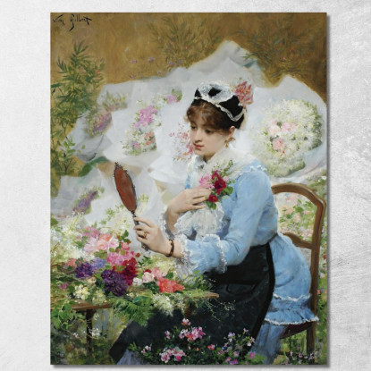 La Venditrice Di Fiori Victor Gabriel Gilbert vgg35 quadro stampato su tela