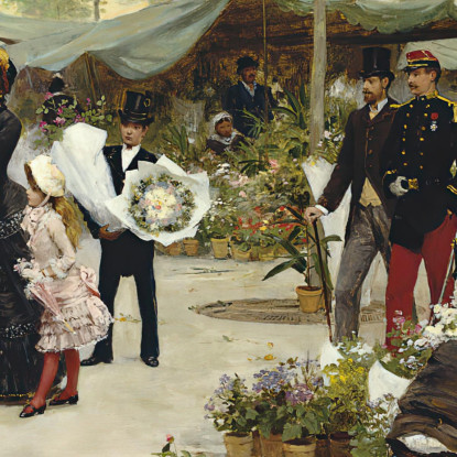 Il Mercato Inferiore Parigi Victor Gabriel Gilbert vgg38 quadro stampato su tela