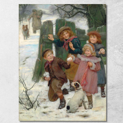 Fermati Ecco Che Arriva Arthur John Elsley aje9 quadro stampato su tela