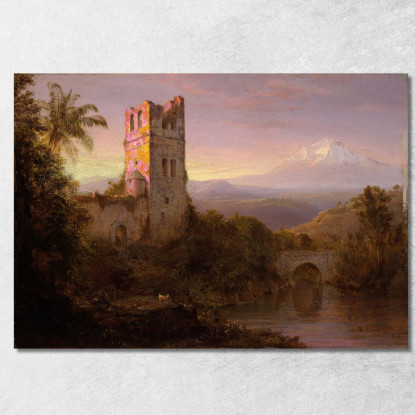 Vulcano Chimborazo Frederic Edwin Church fec2 quadro stampato su tela