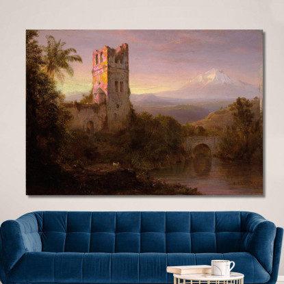 Vulcano Chimborazo Frederic Edwin Church fec2 quadro stampato su tela