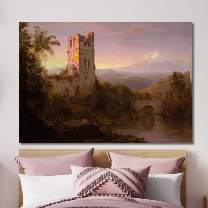 Vulcano Chimborazo Frederic Edwin Church fec2 quadro stampato su tela