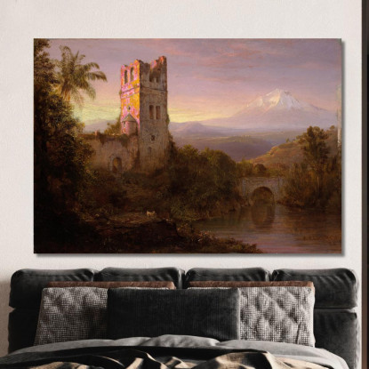 Vulcano Chimborazo Frederic Edwin Church fec2 quadro stampato su tela