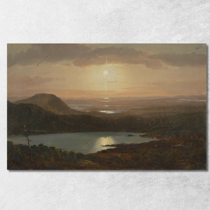 Eagle Lake Visto Da Cadillac Mountain Mount Desert Island Maine Frederic Edwin Church fec10 quadro stampato su tela