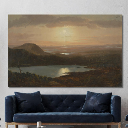 Eagle Lake Visto Da Cadillac Mountain Mount Desert Island Maine Frederic Edwin Church fec10 quadro stampato su tela