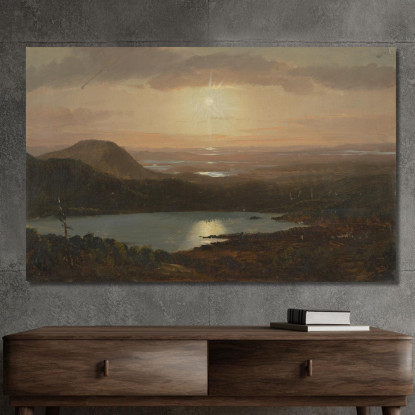 Eagle Lake Visto Da Cadillac Mountain Mount Desert Island Maine Frederic Edwin Church fec10 quadro stampato su tela