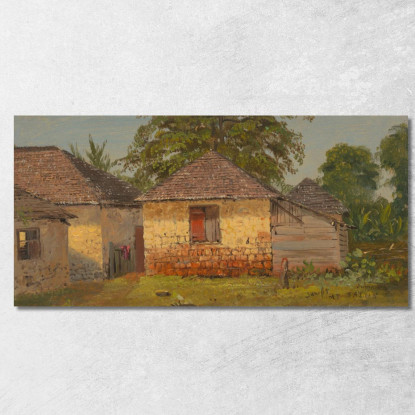 Case 'Mt. Salus' Frederic Edwin Church fec18 quadro stampato su tela