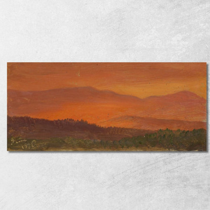 Valle Dell'Hudson E Montagne Distanti Al Tramonto Frederic Edwin Church fec19 quadro stampato su tela