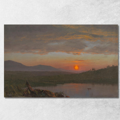 Valle Dell'Hudson New York Al Tramonto Frederic Edwin Church fec22 quadro stampato su tela