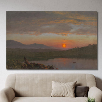 Valle Dell'Hudson New York Al Tramonto Frederic Edwin Church fec22 quadro stampato su tela