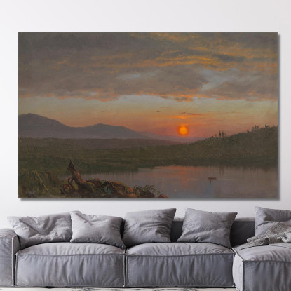 Valle Dell'Hudson New York Al Tramonto Frederic Edwin Church fec22 quadro stampato su tela
