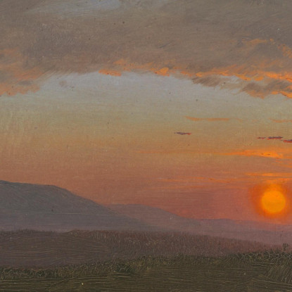 Valle Dell'Hudson New York Al Tramonto Frederic Edwin Church fec22 quadro stampato su tela