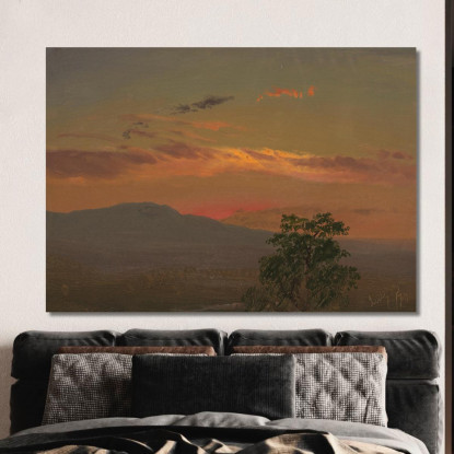 Paesaggio Al Tramonto Hudson N.Y. Frederic Edwin Church fec29 quadro stampato su tela