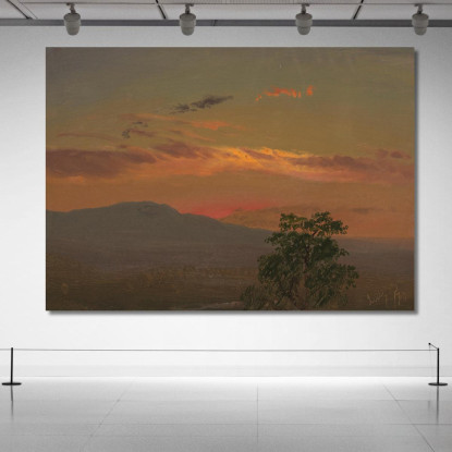 Paesaggio Al Tramonto Hudson N.Y. Frederic Edwin Church fec29 quadro stampato su tela