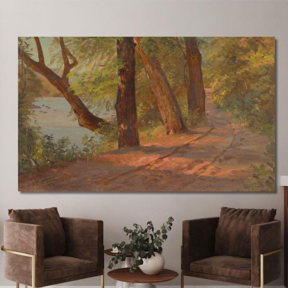 Paesaggio Dal Nord America: Strada Vicino A Un Lago Frederic Edwin Church fec32 quadro stampato su tela