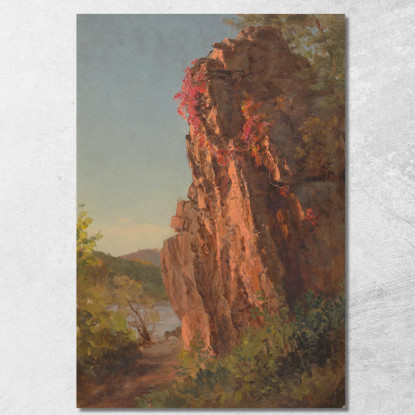 Paesaggio Con Grande Roccia Possibilmente Carolina Del Nord Frederic Edwin Church fec36 quadro stampato su tela