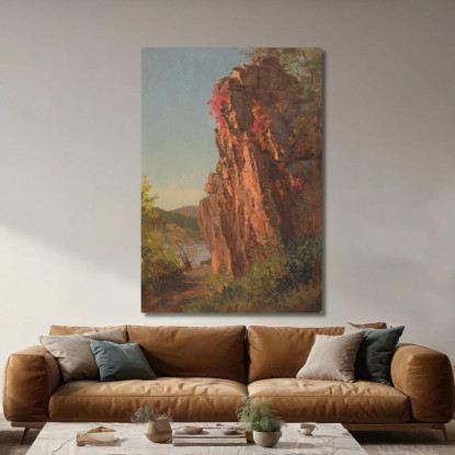 Paesaggio Con Grande Roccia Possibilmente Carolina Del Nord Frederic Edwin Church fec36 quadro stampato su tela