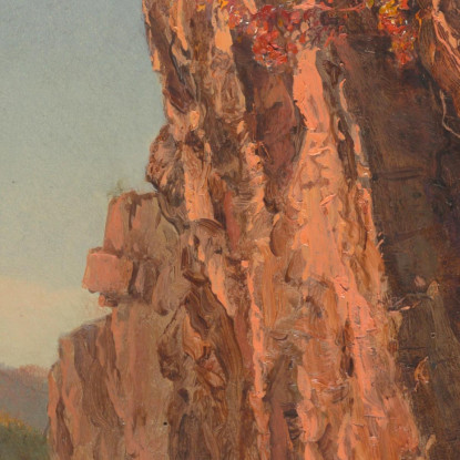 Paesaggio Con Grande Roccia Possibilmente Carolina Del Nord Frederic Edwin Church fec36 quadro stampato su tela