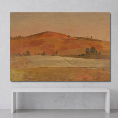 Paesaggio Con Bassa Collina E Campi Frederic Edwin Church fec37 quadro stampato su tela