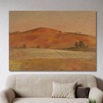 Paesaggio Con Bassa Collina E Campi Frederic Edwin Church fec37 quadro stampato su tela