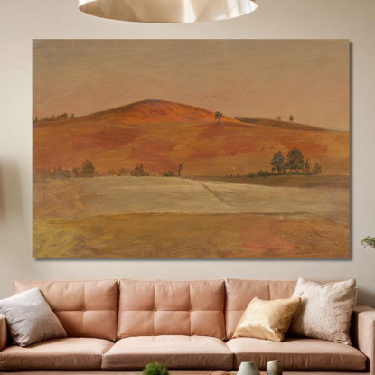 Paesaggio Con Bassa Collina E Campi Frederic Edwin Church fec37 quadro stampato su tela