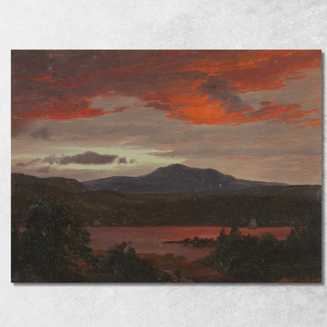Monte Katahdin Dal Lago Katahdin Maine Frederic Edwin Church fec46 quadro stampato su tela