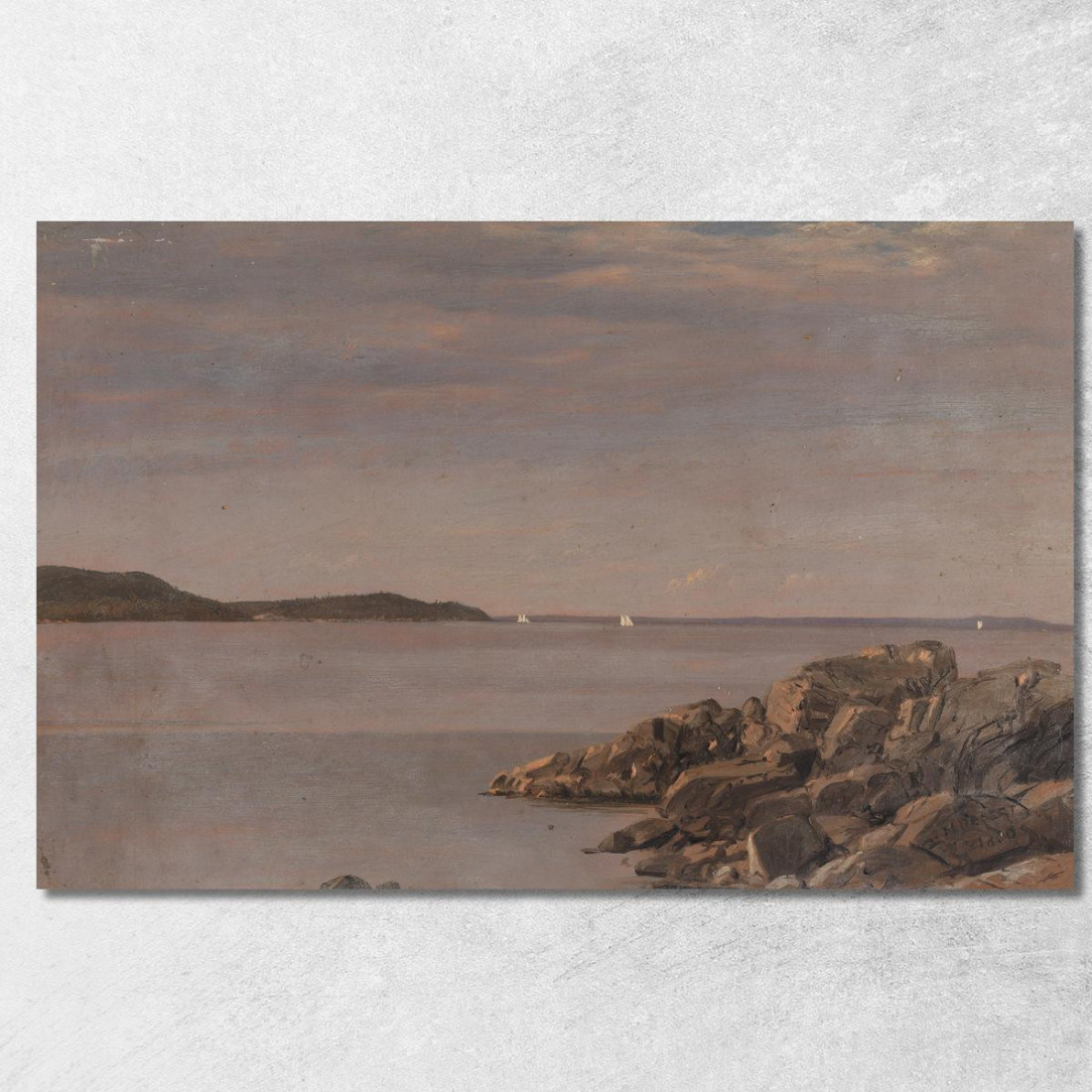 Isola Di Mount Desert Costa Del Maine Frederic Edwin Church fec52 quadro stampato su tela