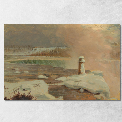 Fiume Niagara E Cascate Nella Neve Frederic Edwin Church fec59 quadro stampato su tela