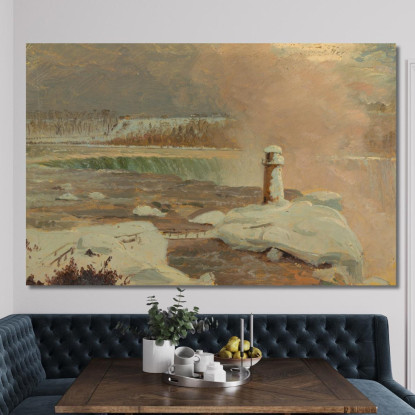 Fiume Niagara E Cascate Nella Neve Frederic Edwin Church fec59 quadro stampato su tela