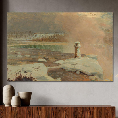 Fiume Niagara E Cascate Nella Neve Frederic Edwin Church fec59 quadro stampato su tela