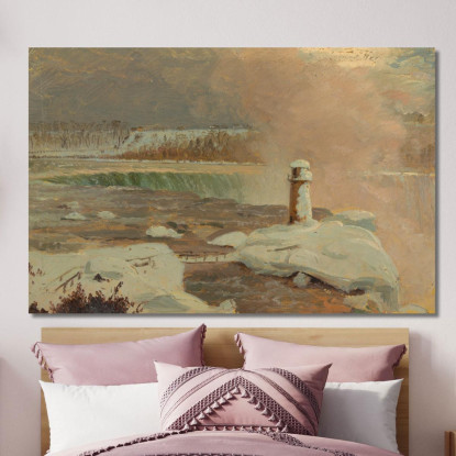 Fiume Niagara E Cascate Nella Neve Frederic Edwin Church fec59 quadro stampato su tela