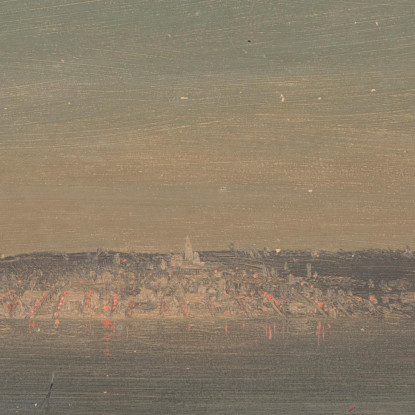 Veduta Notturna Di Un Porto Frederic Edwin Church fec61 quadro stampato su tela