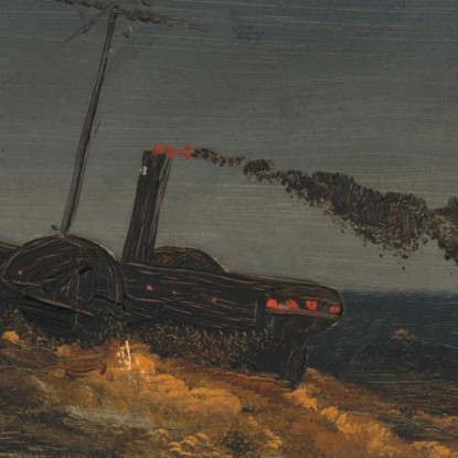 Piroscafo A Ruote Al Tramonto Frederic Edwin Church fec64 quadro stampato su tela