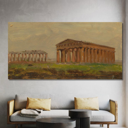 Tempio Di Nettuno A Paestum Frederic Edwin Church fec65 quadro stampato su tela