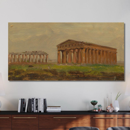 Tempio Di Nettuno A Paestum Frederic Edwin Church fec65 quadro stampato su tela