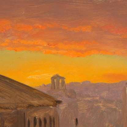 Tetti Di Roma Al Tramonto Frederic Edwin Church fec71 quadro stampato su tela