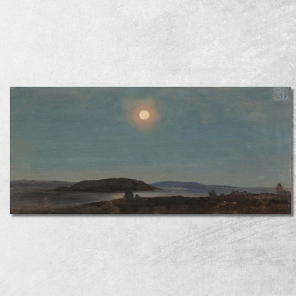 Sole O Luna Che Sorge Sulle Isole Porcupine Bar Harbor Frederic Edwin Church fec80 quadro stampato su tela