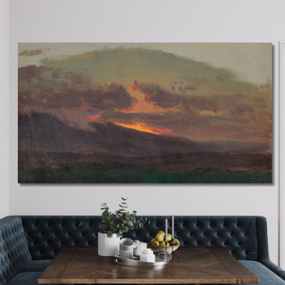 Tramonto Sui Monti Catskill Frederic Edwin Church fec84 quadro stampato su tela