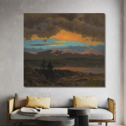 Tramonto Sulla Valle Dell'Hudson New York Frederic Edwin Church fec85 quadro stampato su tela