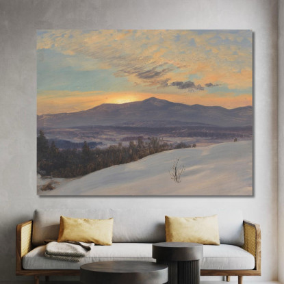 Tramonto Sulla Valle Dell'Hudson In Inverno Frederic Edwin Church fec86 quadro stampato su tela