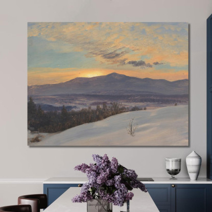 Tramonto Sulla Valle Dell'Hudson In Inverno Frederic Edwin Church fec86 quadro stampato su tela